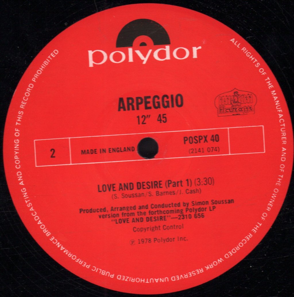 Arpeggio - Love And Desire - 12 Inch