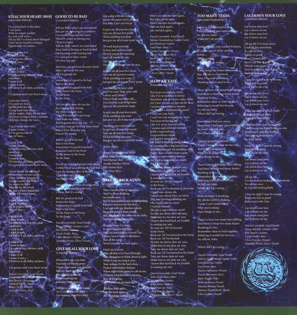 Whitesnake - Blues Album - MMXXI - Double Lp