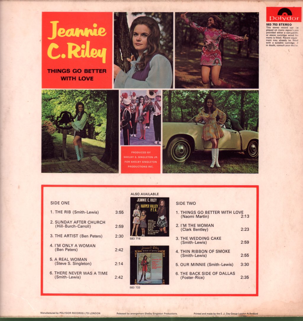 Jeannie C. Riley - Things Go Better With Love - Lp