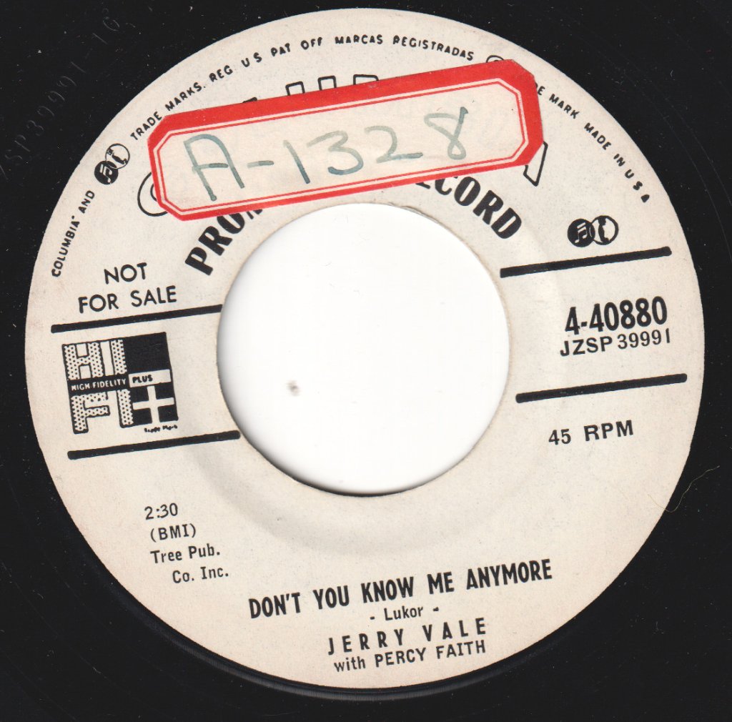 Jerry Vale - Don't You Know Me Anymore - 7 Inch