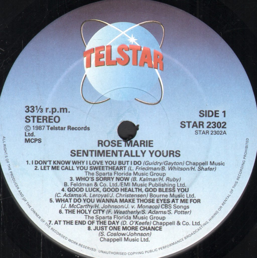Rose Marie - Sentimentally Yours - Lp