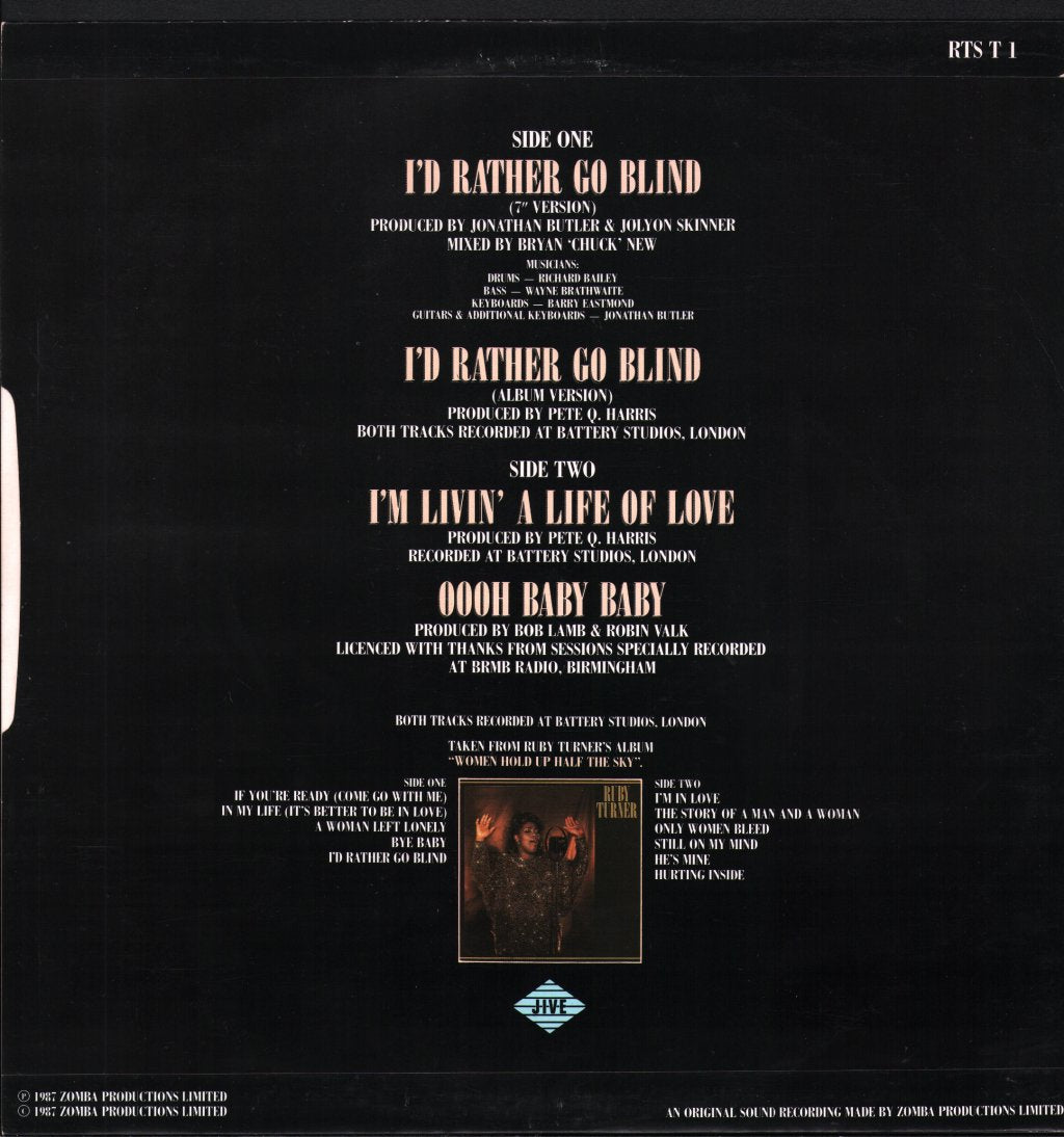 Ruby Turner - I'd Rather Go Blind - 12 Inch