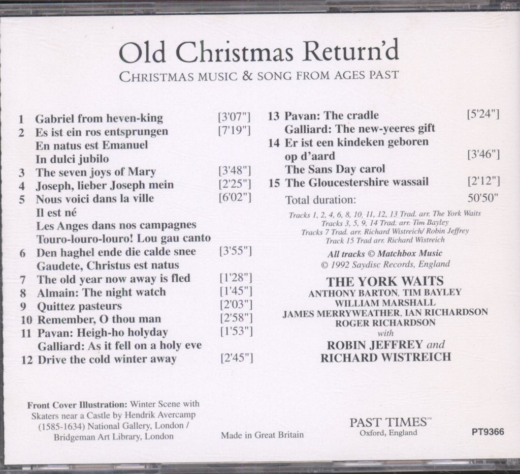 York Waits, Richard Wistreich, Robin Jeffrey - Old Christmas Return'd - Christmas Music And Song From Ages Past - Cd