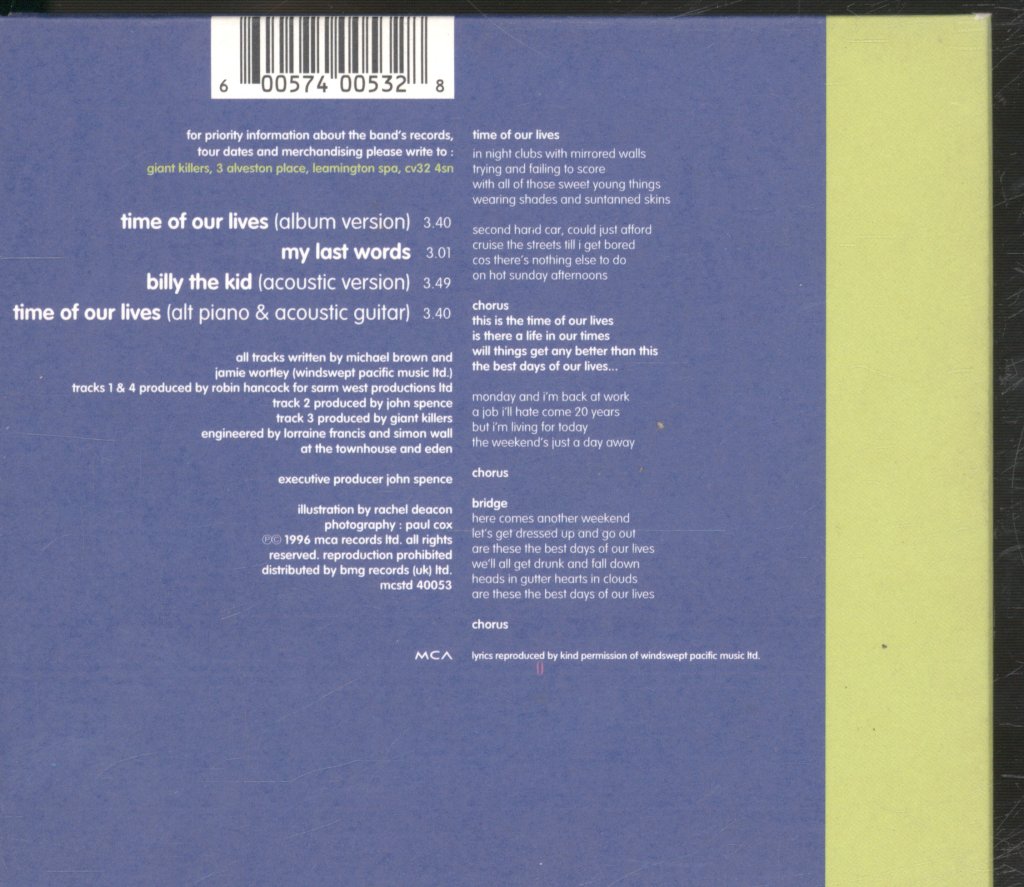 Giant Killers - Time Of Our Lives - Cd