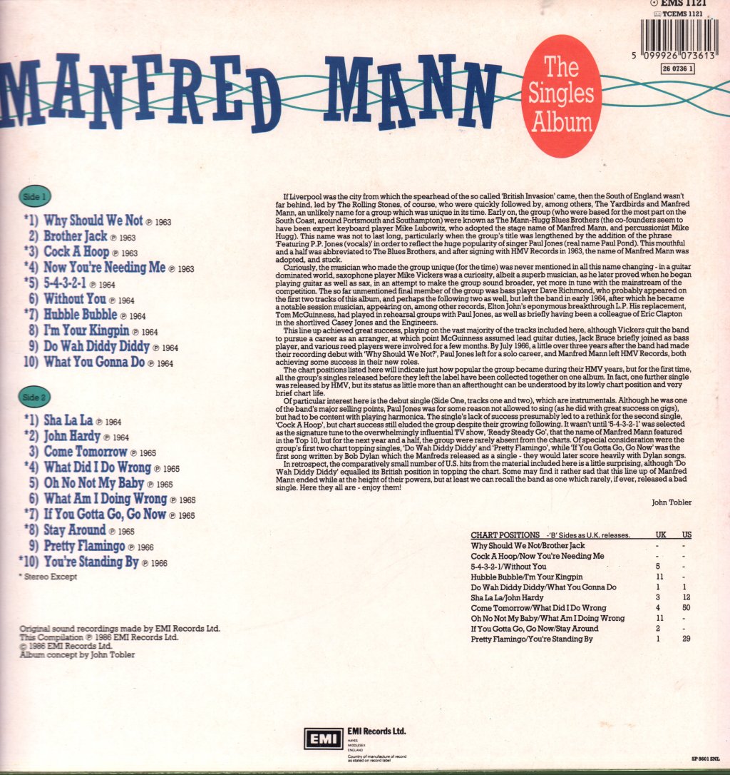 Manfred Mann - Singles Album - Lp