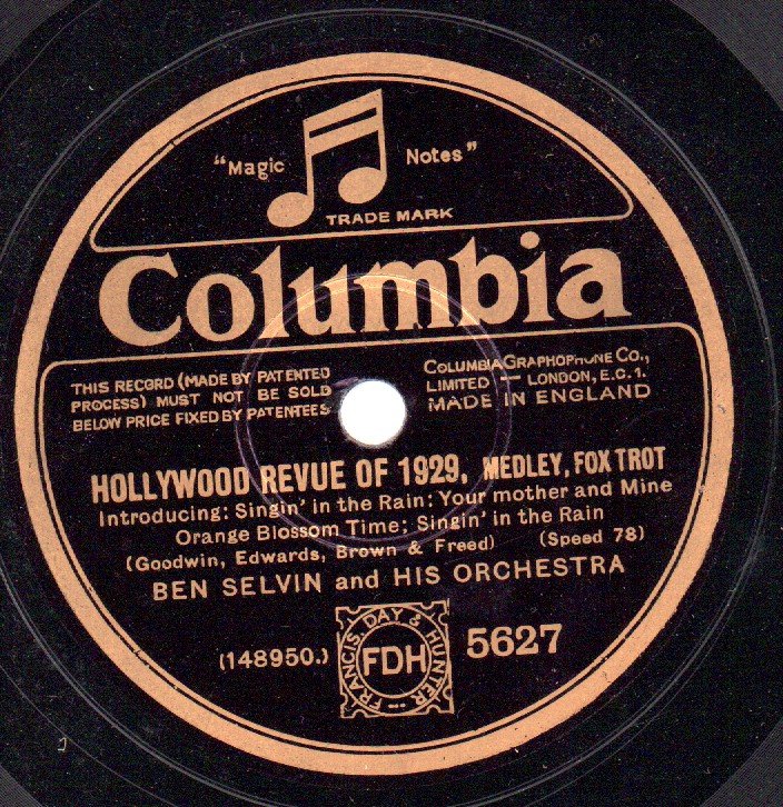 BEN SELVIN AND HIS ORCHESTRA - Hollywood Revue Of 1929 - 78