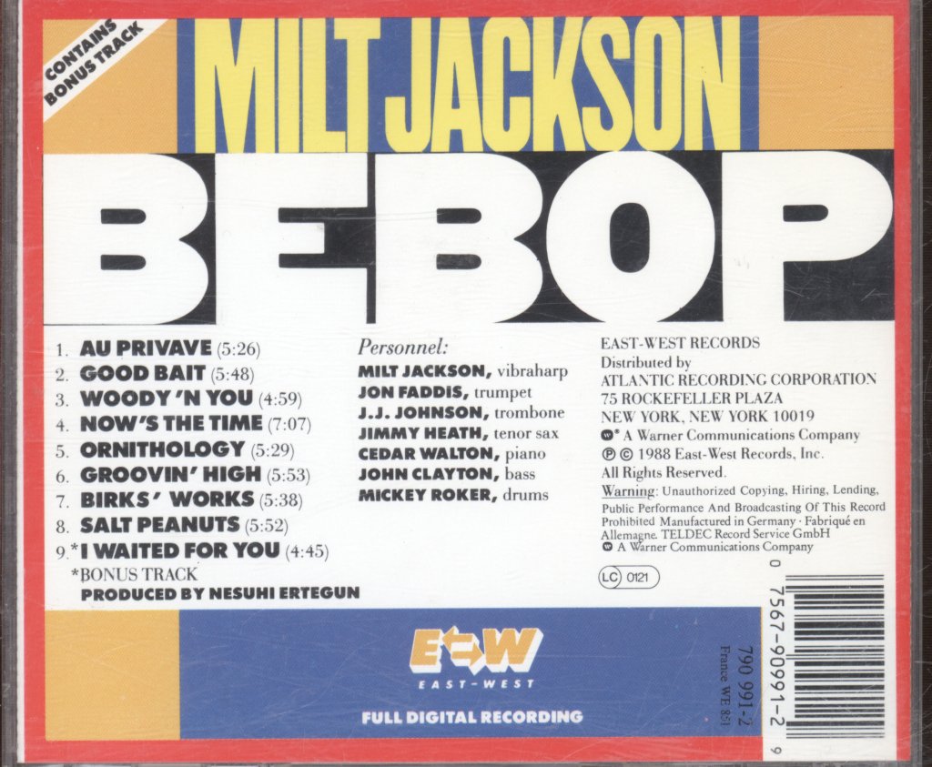 Milt Jackson - Bebop - Cd