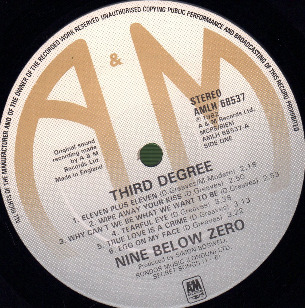 Nine Below Zero - Third Degree - Lp