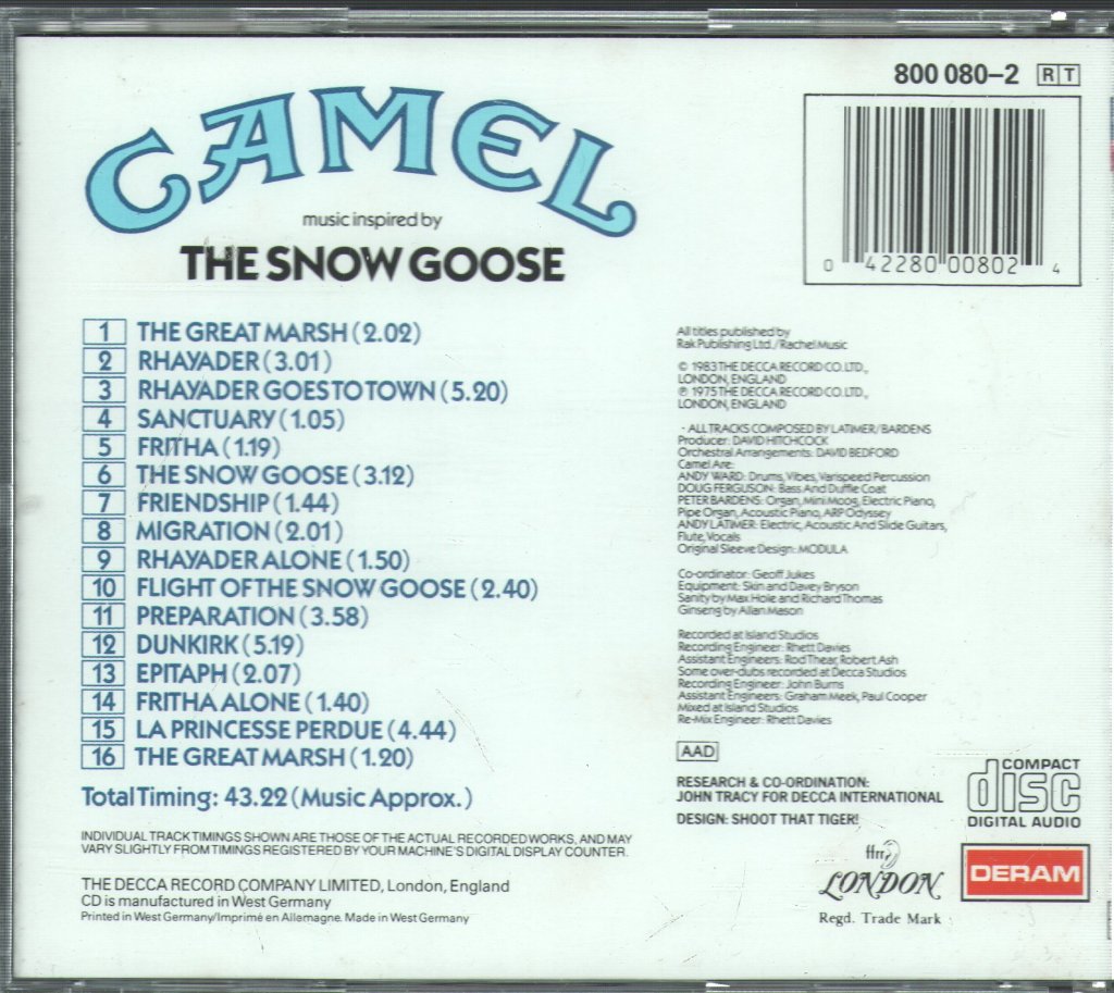 Camel - Snow Goose - Cd