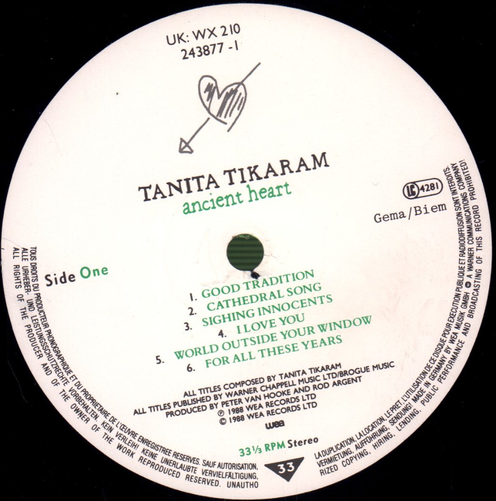 Tanita Tikaram - Ancient Heart - Lp