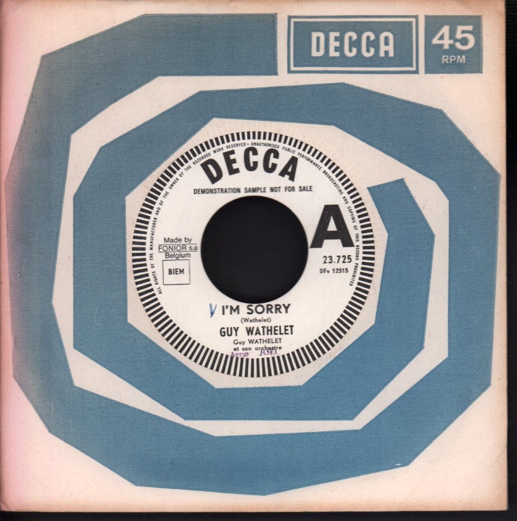 Guy Wathelet - I'm Sorry - 7 Inch