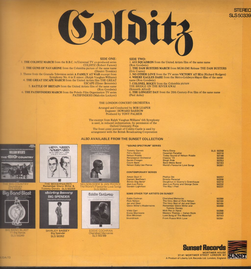 London Concert Orchestra - Colditz Outstanding War Themes.... - Lp