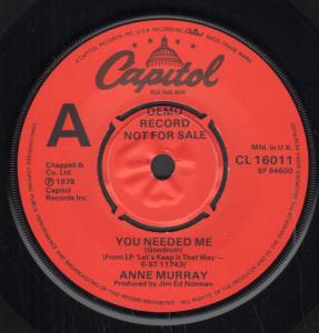 Anne Murray - You Needed Me - 7 Inch