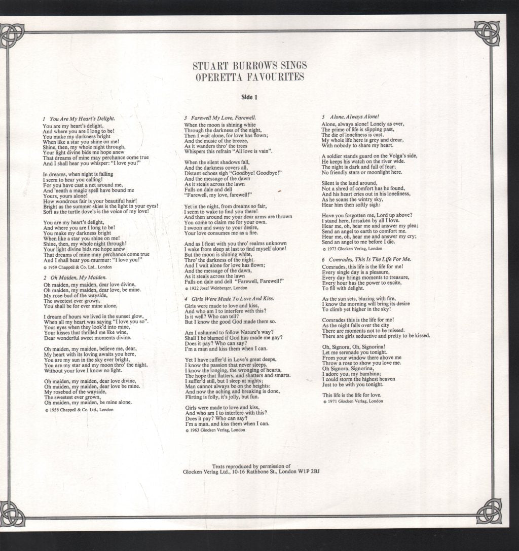 Stuart Burrows - Stuart Burrows Sings Operetta Favourites - Lp