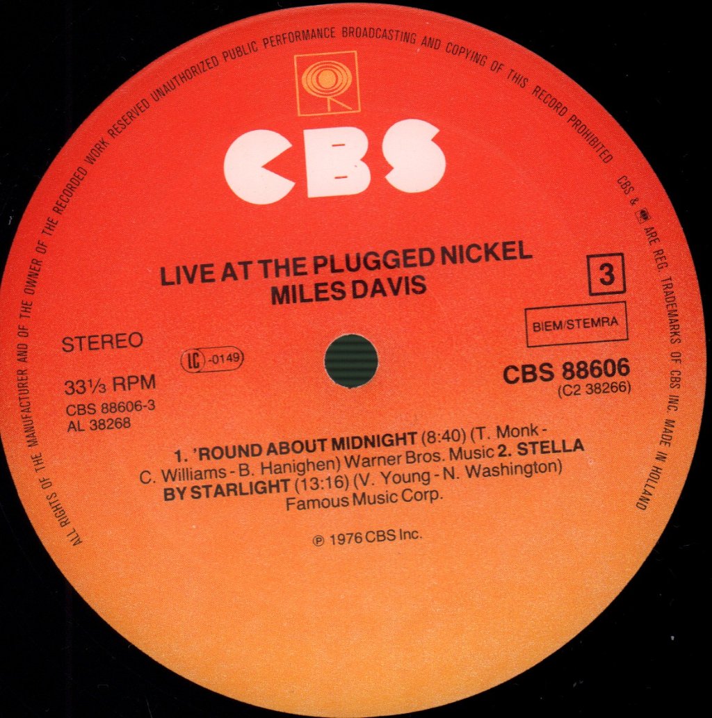 Miles Davis - Live At The Plugged Nickel - Double Lp