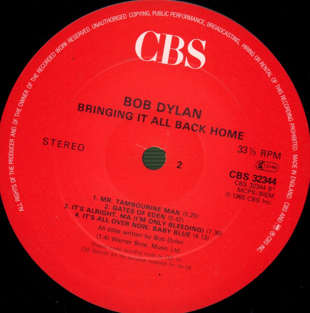 Bob Dylan - Bringing It All Back Home - Lp