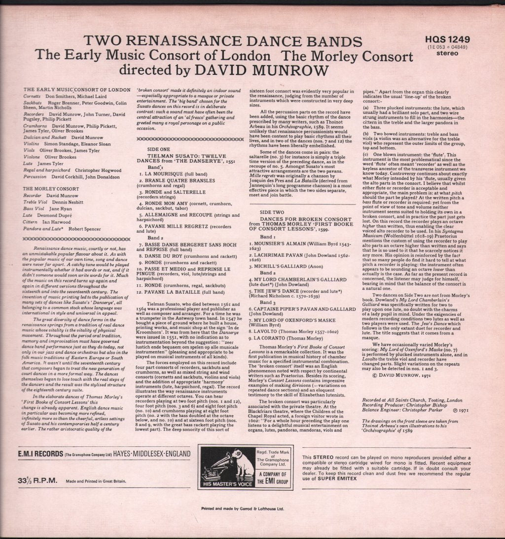 Morley Consort - Two Renaissance Dance Bands - Lp