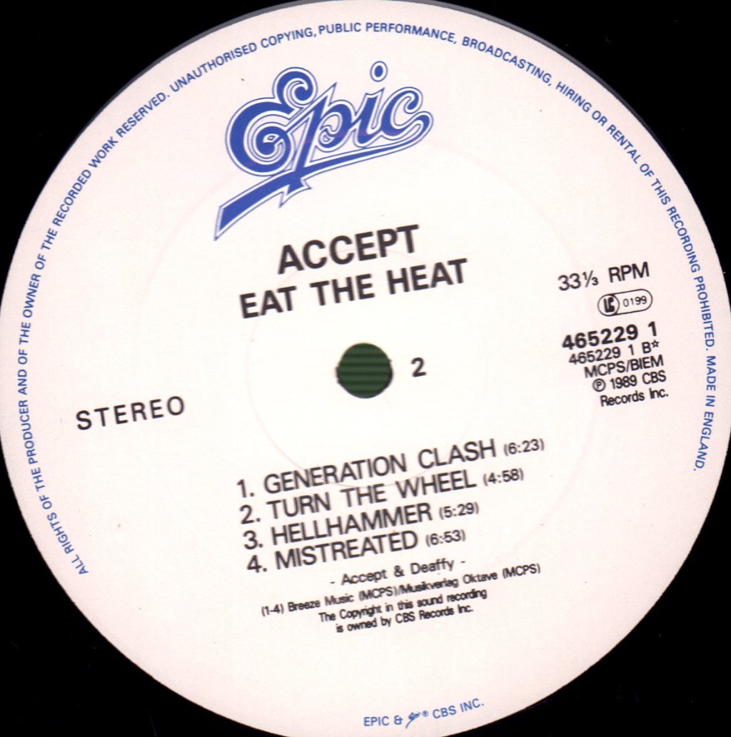 Accept - Eat The Heat - Lp