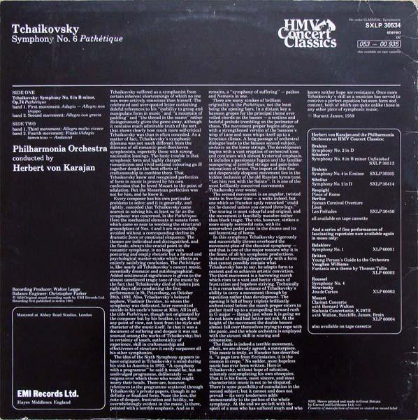Philharmonia Orchestra - tchaikovsky Symphony No.6 In B Minor 'Pathétique' - Lp