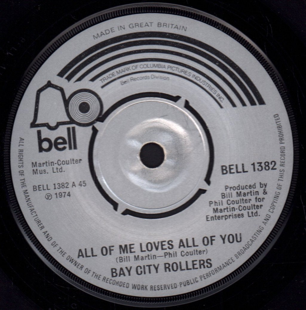 Bay City Rollers - All Of Me Loves All Of You - 7 Inch
