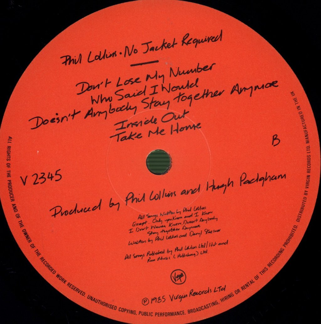 Phil Collins - No Jacket Required - Lp