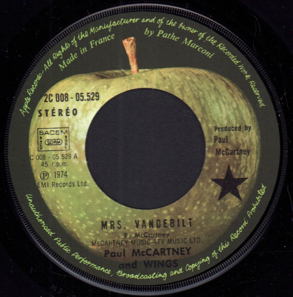 Paul McCartney And Wings - Mrs Vandebilt - 7 Inch