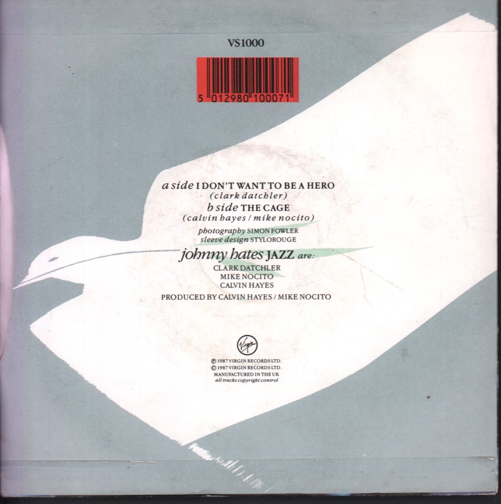 Johnny Hates Jazz - I Don't Want To Be A Hero - 7 Inch