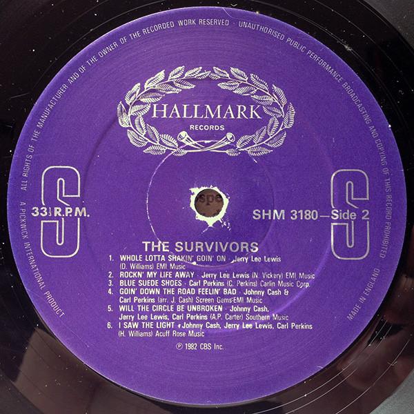 Johnny Cash, Jerry Lee Lewis and Carl Perkins - Survivors - Lp
