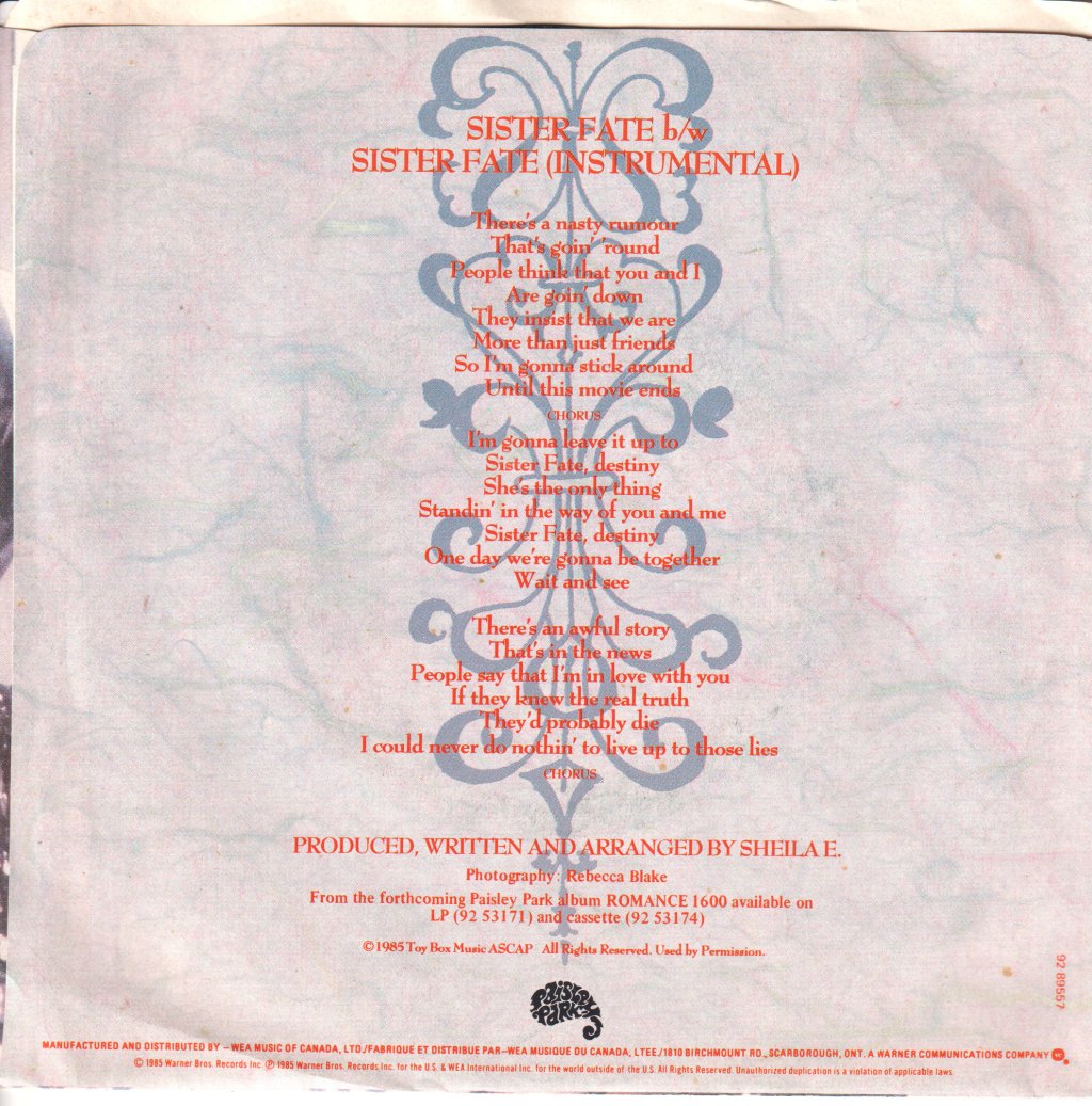 Sheila E - Sister Fate - 7 Inch