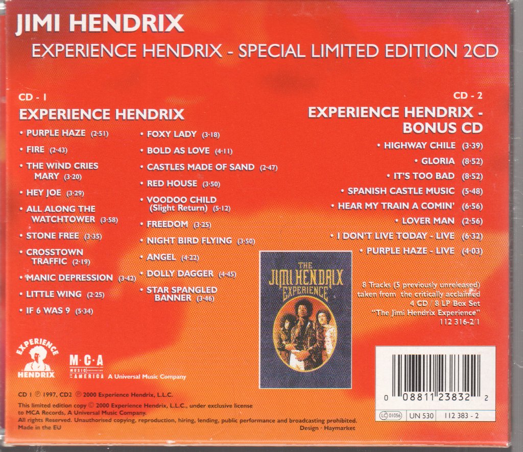 Jimi Hendrix - Experience Hendrix - The Best Of Jimi Hendrix - Double Cd
