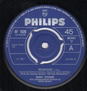 Harry Secombe - Masquerade - 7 Inch