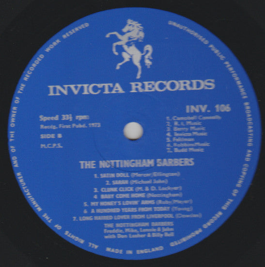 Nottingham Barbers WITH DON LUSHER AND BILLY BELL - POPULAR SONGS FROM THE Pebble Mill At One TV SERIES - Lp