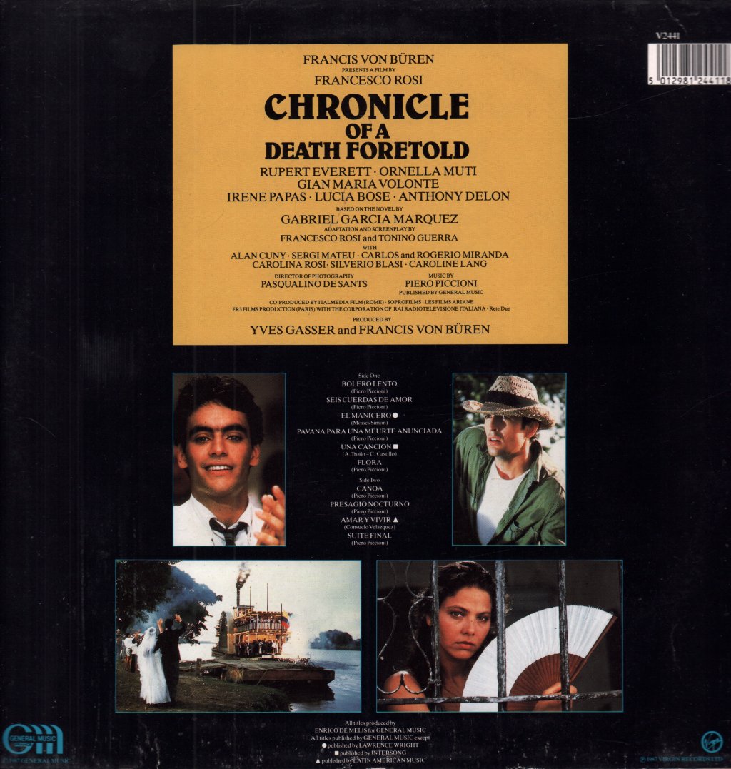 Piero Piccioni - Chronicle Of A Death Foretold - Lp
