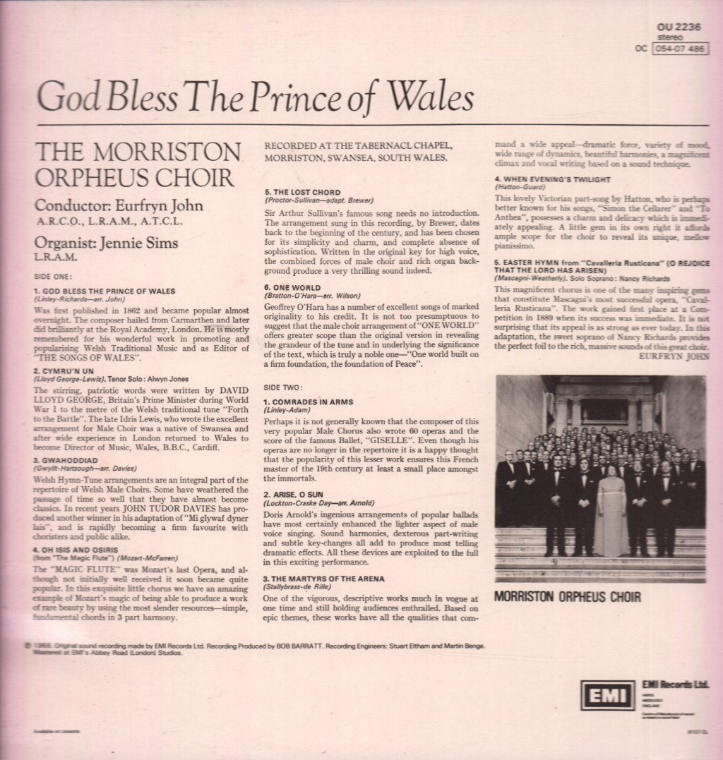 Morriston Orpheus Choir - God Bless The Prince Of Wales - Lp