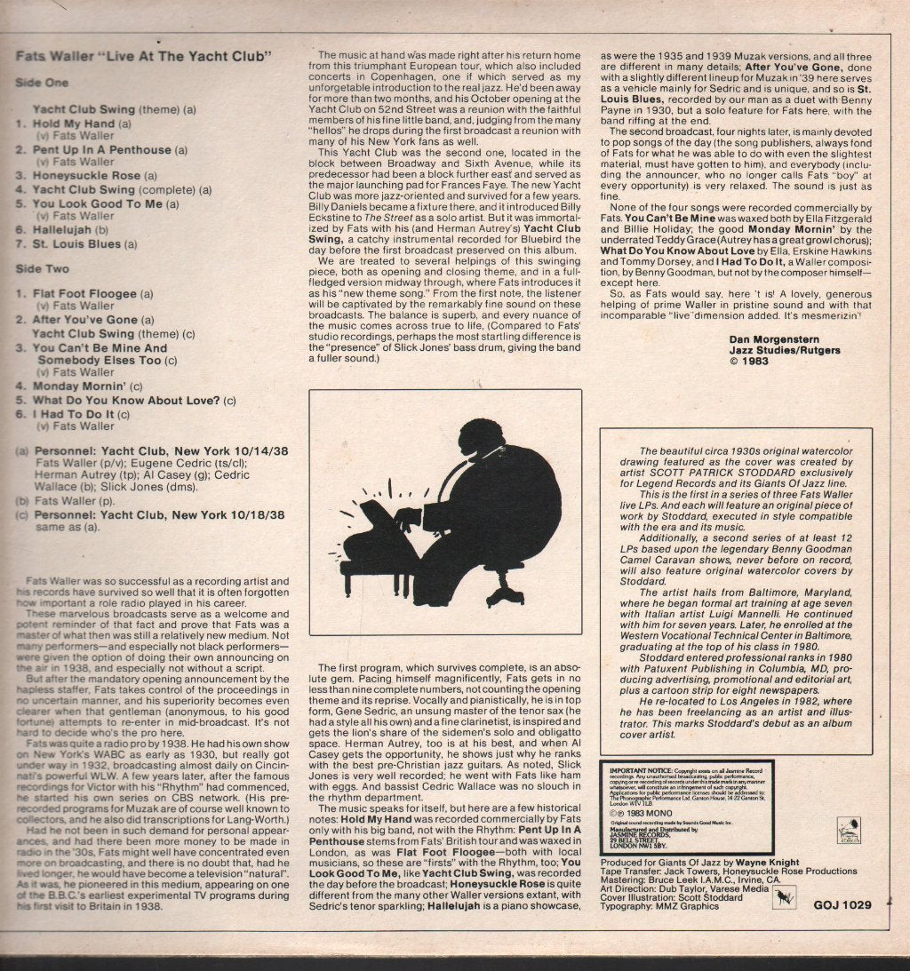 Fats Waller - Live At The Yacht Club - Lp