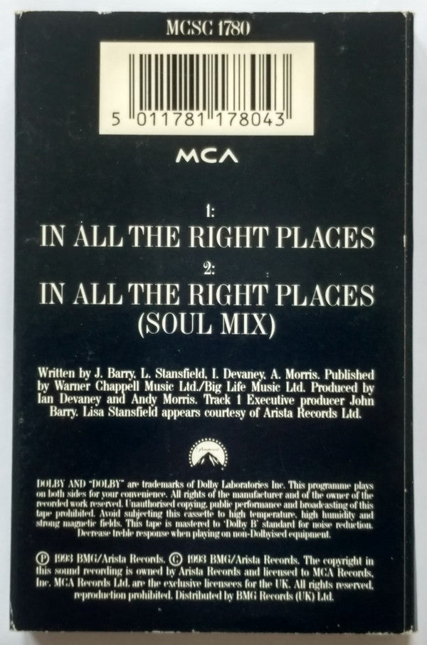 Lisa Stansfield - In All The Right Places - Cassette