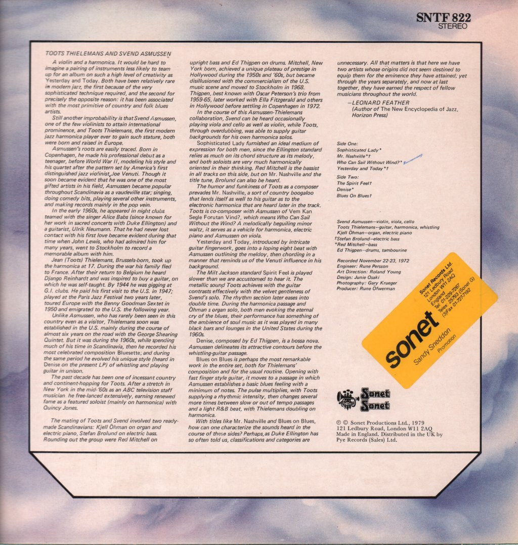 Toots And Svend - Yesterday And Today - Lp