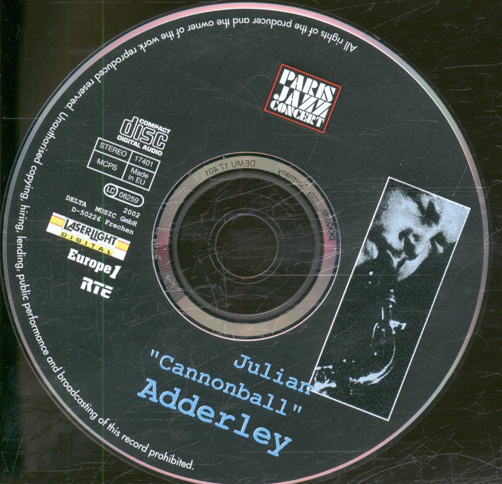 Cannonball Adderley - Julian Cannonball Adderley - Salle Pleyel Nov. 25th, 1960 - Olympia Apr. 15th, 1961 - Cd