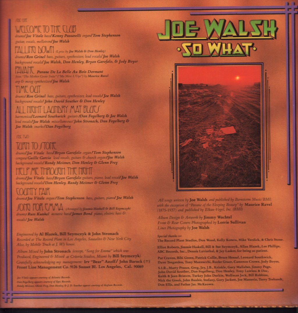 Joe Walsh - So What - Lp