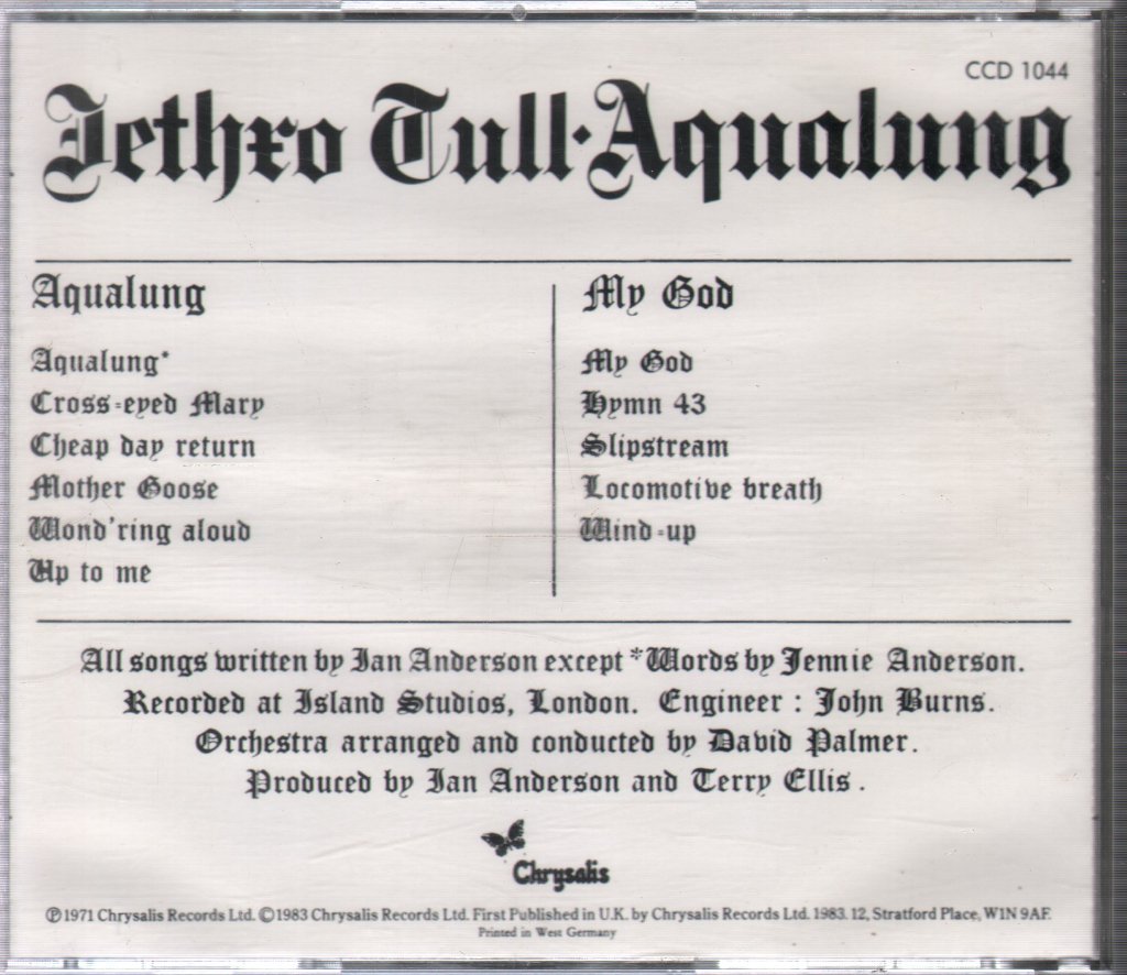 Jethro Tull - Aqualung - Cd