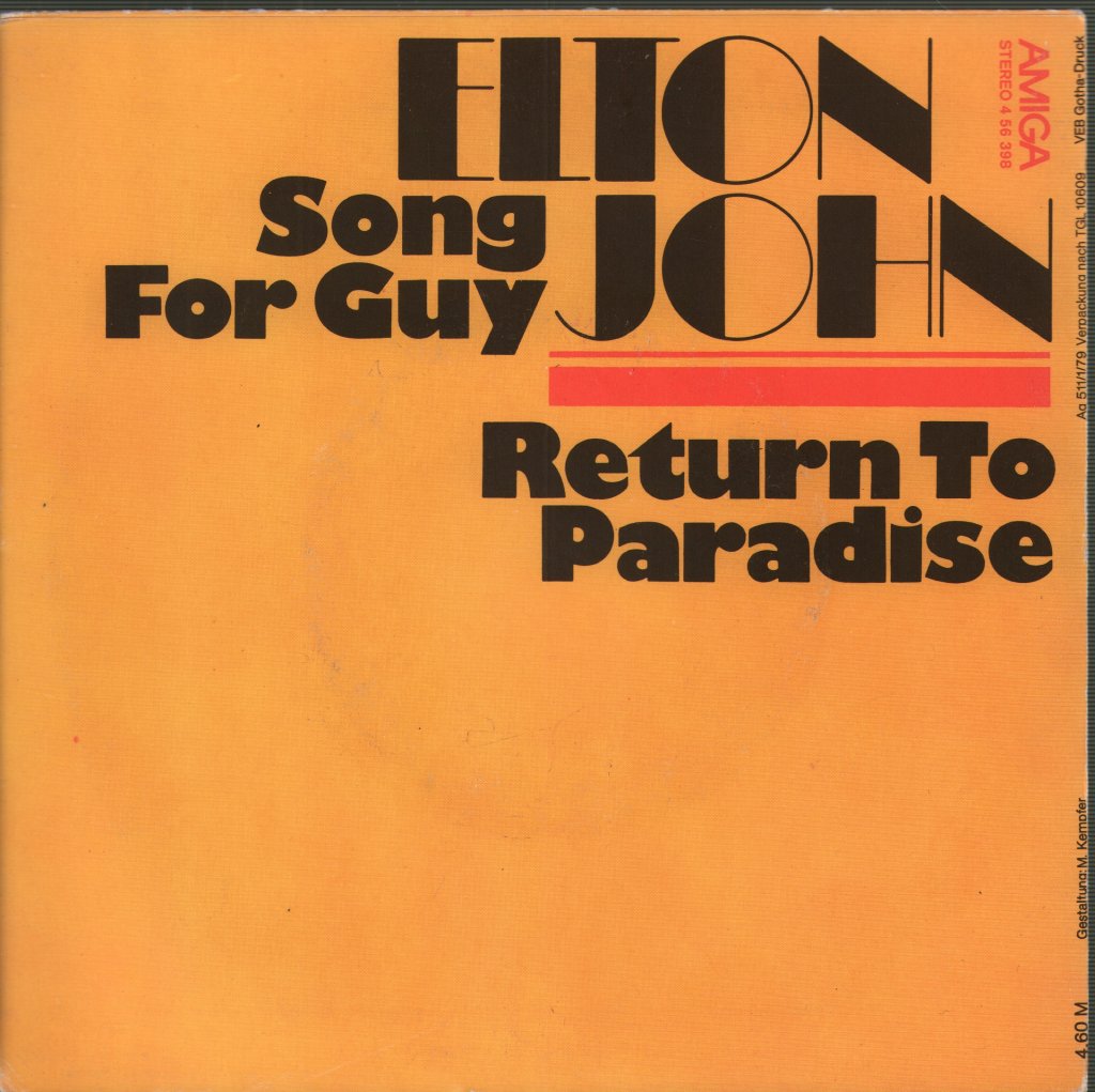 Elton John - Song For Guy / Return To Paradise - 7 Inch