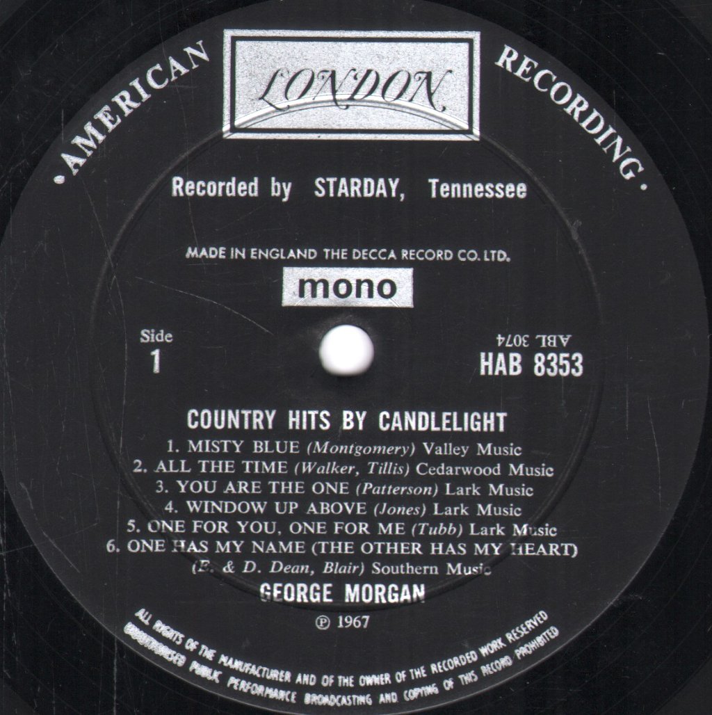 George Morgan - Country Hits By Candlelight - Lp