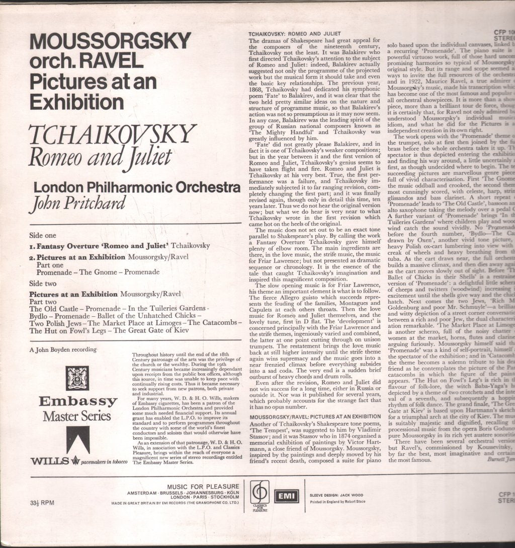 John Pritchard / London Philharmonic Orchestra - Moussorgsky - Pictures At An Exhibition / Tchaikovsky - Romeo And Juliet - Lp