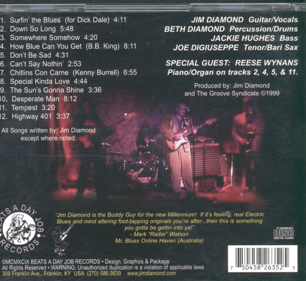 Jim Diamond And The Groove Syndicate - Somewhere Somehow - Cd