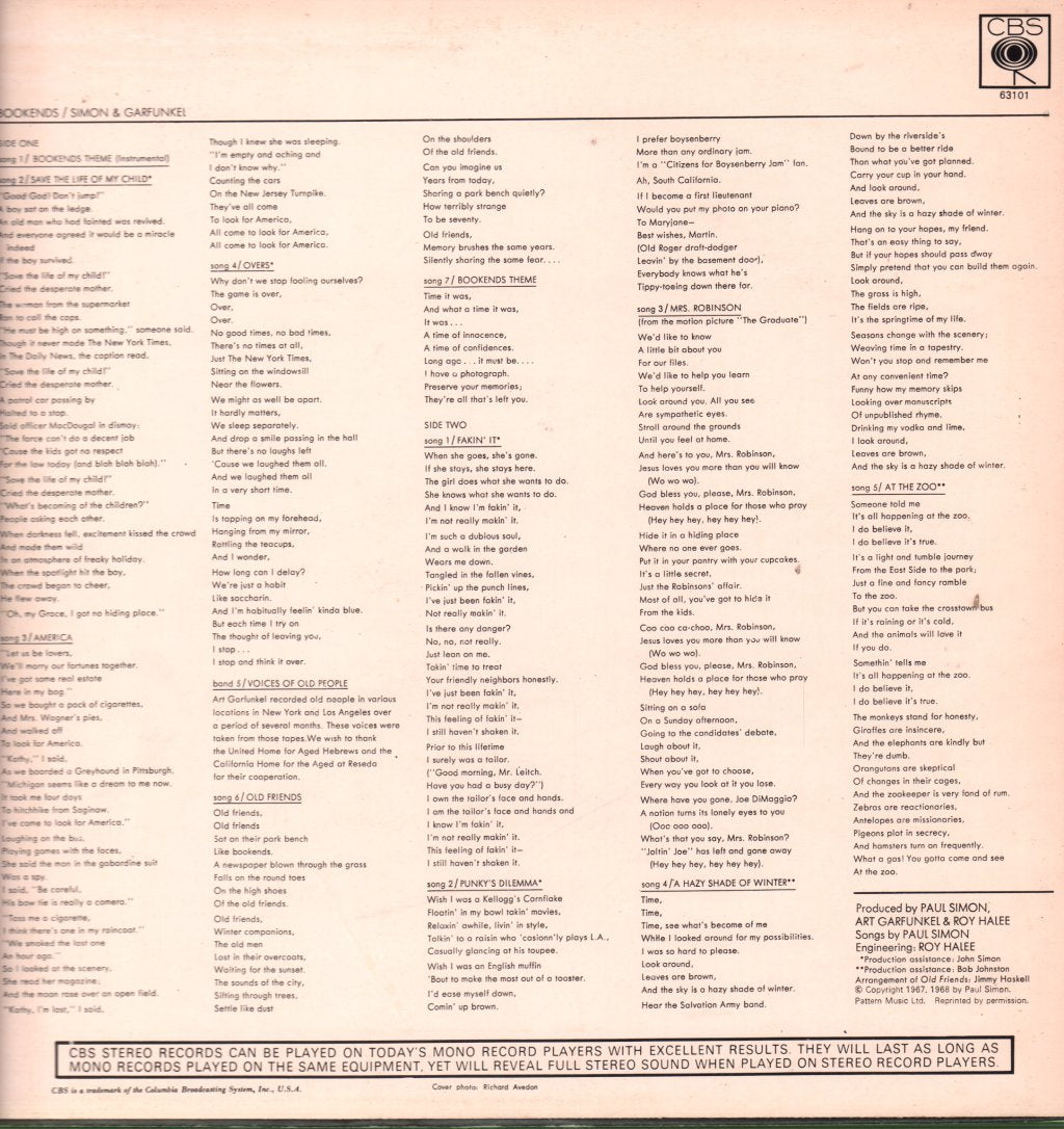 Simon & Garfunkel - Bookends - Lp