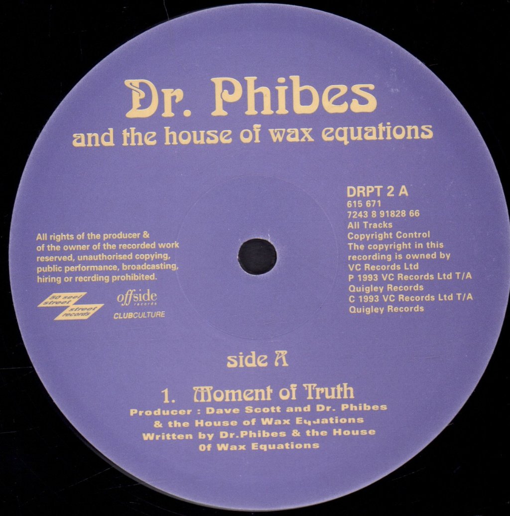 Dr Phibes And The House Of Wax Equations - Moment Of Truth - 12 Inch