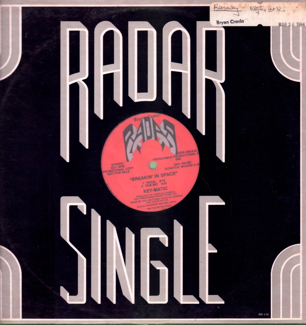 Key Matic / Gary's Gang - Breakin' In Space / Runaway - 12 Inch