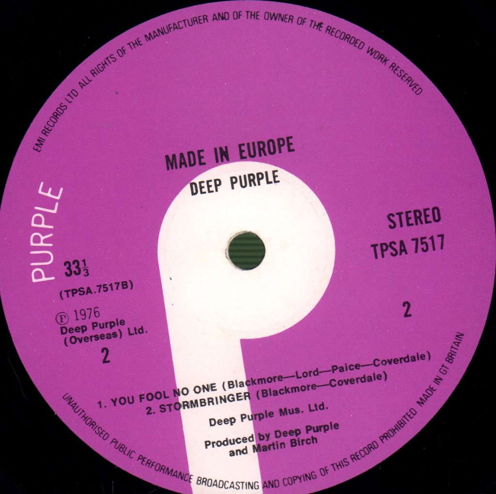 Deep Purple - Made In Europe - Lp