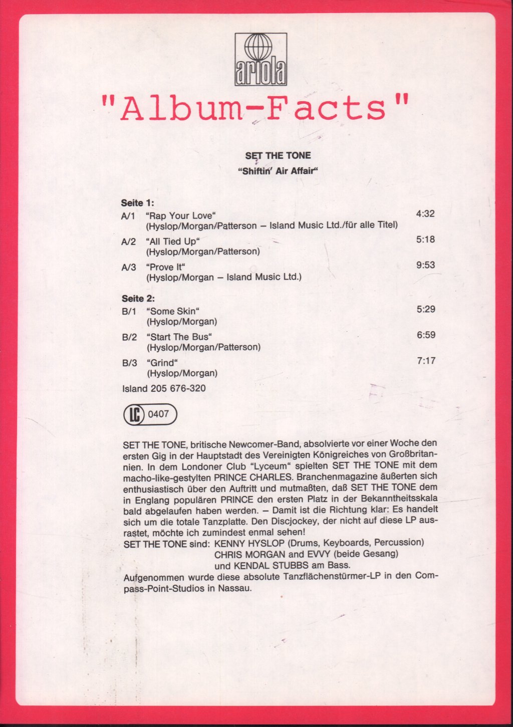 Set The Tone - Shiftin' Air Affair - Lp