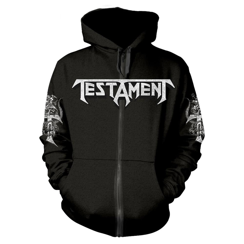 Testament - Testament Hoodie Pitchfork Horns Band Logo Official Mens Black Pullover L - Hooded Sweat Shirt